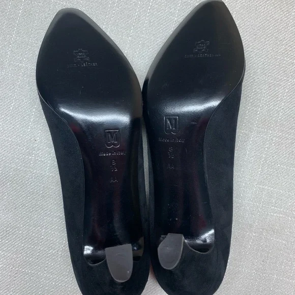 Bruno Magli Black Floral Suede Leather Heels – Size 8.5 AA - Picture 7 of 10